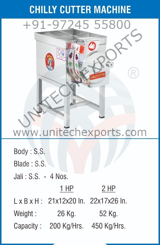 Chilly or Onion cutting machine